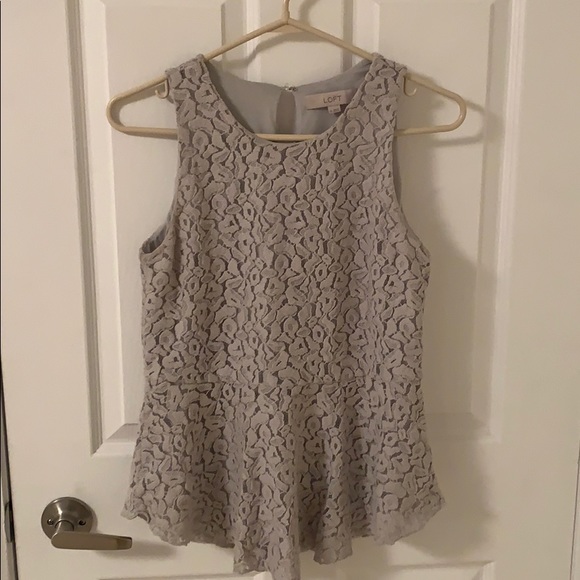 Grey peplum blouse printed Loft - Picture 3 of 5